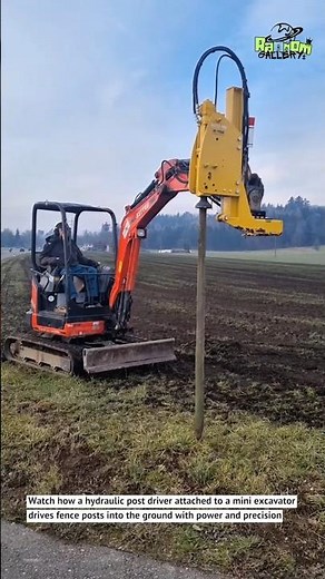 This Excavator Installs Fence Posts Perfectly Straight in Seconds!