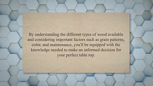 Best wood for table tops