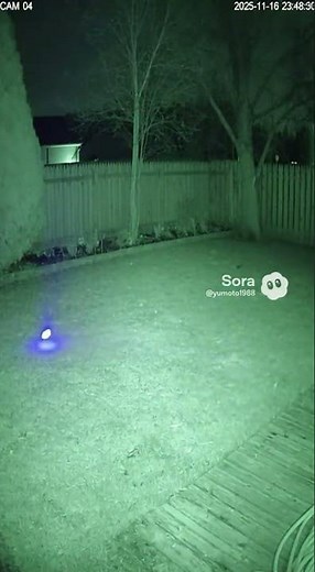 “CCTV captured a spinning blue light orb last night…”