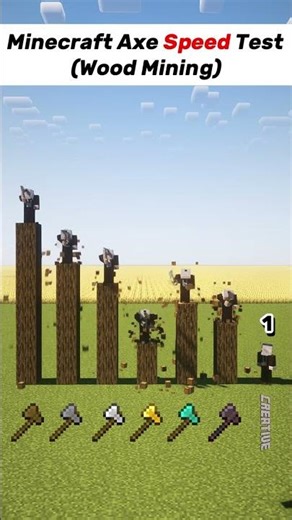 Minecraft Axe Speed Test – Which Axe Mines Wood Fastest? #minecraft