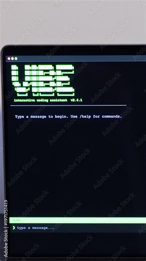 Middle Aged Man Turns Hacker in Hoodie After Using Vibe Coding Command Line Interface Artificial Intelligence Large Language Model Assistant Concept