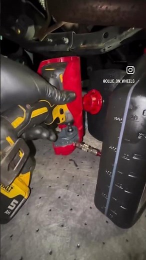 Changing transmission fluid on a Toyota Tacoma have to pump through a small hole. #ollieonwheels