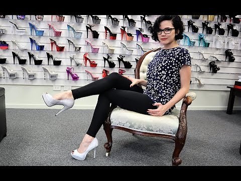 Unboxing Try On Fabulicious LOLITA-02 Peep Toe Pump Rhinestone 5 Inch High Heel Shoes