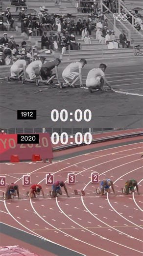 The Olympic Games on Instagram: "The speed of the 100m sprint, from #Stockholm1912 to #Tokyo2020. ⏳✨ #Olympics"