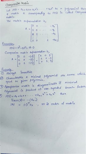 #companion matrix#higher mathematics#tgtpgtexam ....