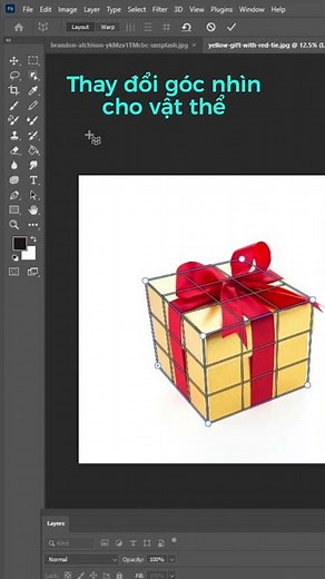 Perspective Warp photoshop - Cách thay đổi góc nhìn cho vật thể | BonART #shorts