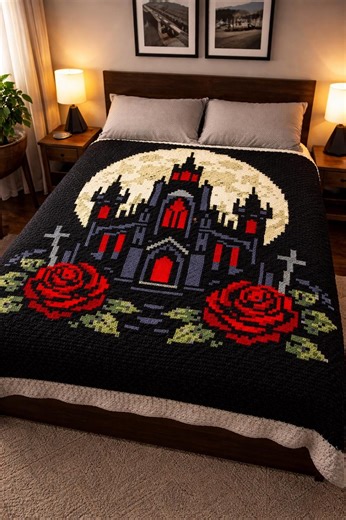 Gothic Cathedral Crochet Pattern | C2C | Tapestry | Digital Download - Etsy