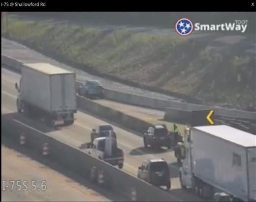 10K views | Chattanooga- A crash on I-75 northbound near Shallowford...