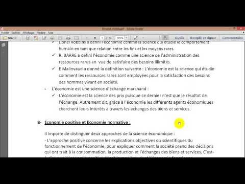 Introduction à l'économie S1 Partie 1