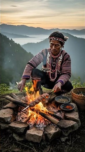 Mountain Tribal Life – Traditional Rabbit Cooking in the Wild (Authentic Survival Food) #food