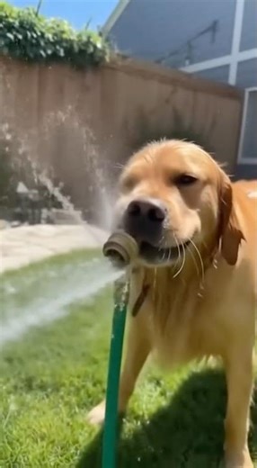 Dog Vs Water Hose Summer Battle 😂