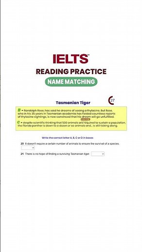 IELTS Reading Practice - Name Matching tips #ieltsreading #english #ieltsexam
