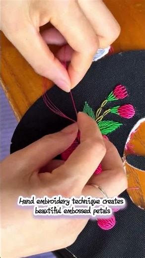 Hand embroidery technique creates beautiful emboss