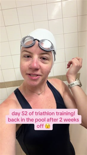 day 52 of triathlon training! today I was finally able to get back in the pool after two weeks. I really felt like a beginner again and was once again very humbled, but it was just nice to get back out there and get some time in the water. Progress will come with time and consistency. 🏊🏻‍♀️ #TriathlonTraining #BeginnerSwimmer #TrainingJourney #ConsistencyOverPerfection