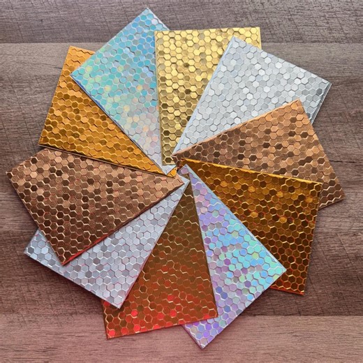 Honeycomb Embossed Metallic Cardstock: Gold, Rose Gold, Silver, Copper, Holographic - A2, 10 Sheets - Etsy