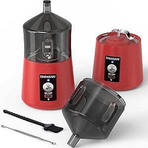 Electric Portable Herb Grinder. USB-C Rechargeable, Compact Size, Easy On/Off. Fast Grinding for Flower Buds Dry Spices Herbs, with Pulse Mode and Cleaning Brush (Red)