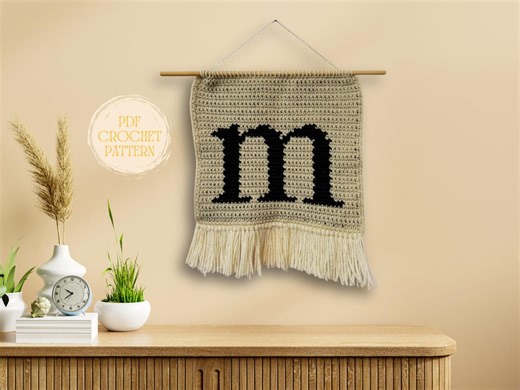 Letter M Tapestry Crochet Pattern | Video Tutorial (PDF Download) - Etsy