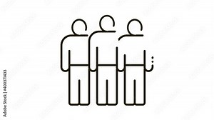 teamwork people Icon Animation. black teamwork people animated icon on white background