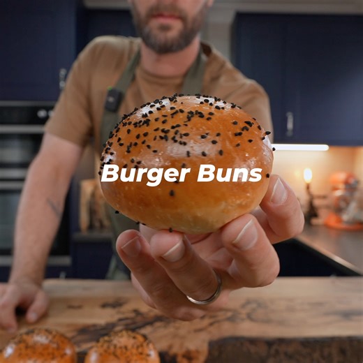 These homemade burger buns are soft, fluffy, golden, and way better than anything you’ll find at the store. #burgerbuns #recipe #recipes | Pinch of Mint