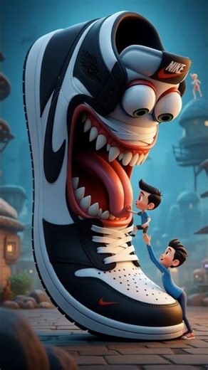 Giant Cartoon Sneaker Eats Tiny Kid! 😂👟 | Nike, Adidas & Jordan 3D Animation