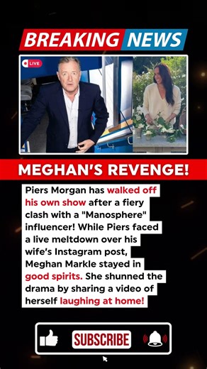 URGENT: Meghan Markle Laughs at Home Amid Piers Morgan’s Fiery Live TV Clash!