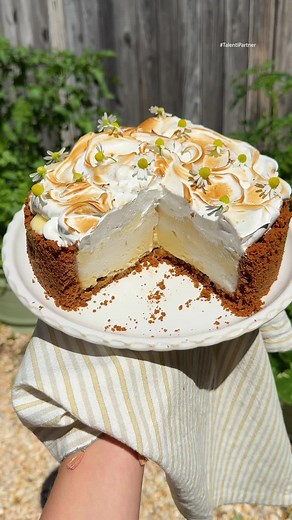 giving the classic lemon meringue pie a magical upgrade for summer!! #talentipartner using @Talenti Gelato zesty lemon sorbetto & paradise passionfruit sorbetto for a tropical twist ✨ #talentisorbetto Lemon Meringue Sorbetto Pie with Belgian Spiced Cookie Crust ⬇️ 2 jars Talenti Zesty Lemon Sorbetto 2 jars Talenti Paradise Passionfruit Sorbetto 1 ½ (8.8oz) bags Belgian Spiced Cookies ½ cup Unsalted Butter, melted 4 large Egg Whites 1 cup Granulated Cane Sugar 1 teaspoon Vanilla Bean Paste Prehea