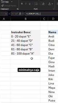 Rumus LOOKUP untuk konversi interval nilai jadi predikat / grade / label di #excel