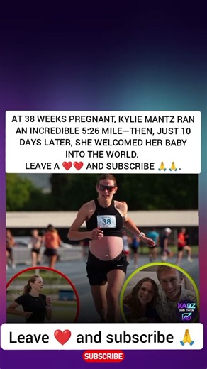 SHE RAN A 5:26 MILE AT 38 WEEKS PREGNANT! 😲#miracle #pregnancy #women #strongmama #beautifulmother