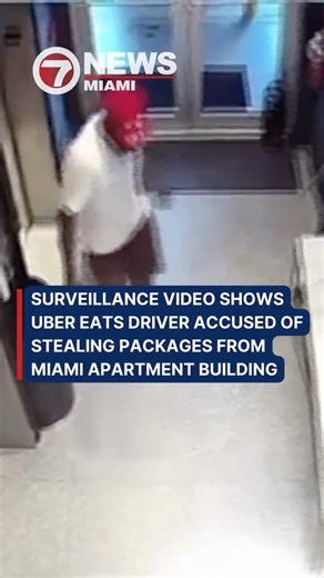 WSVN 7 News on Instagram: "Surveillance video captured what the owner of Vintage Liquors says was an Uber Eats driver taking several packages from near an elevator at a Miami apartment building earlier this month. **Click the link in bio for more info**"