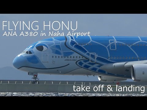 【フライングホヌ】A380那覇空港 離陸＆着陸