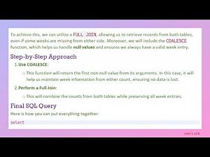 How to Compare Counts of Two Tables Joined on Week in SQL