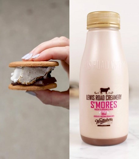 Introducing our new S’Mores flavoured milk — the perfect marriage of our chocolate milk with Whittaker's Chocolate Lovers and marshmallow! | Lewis Road Creamery