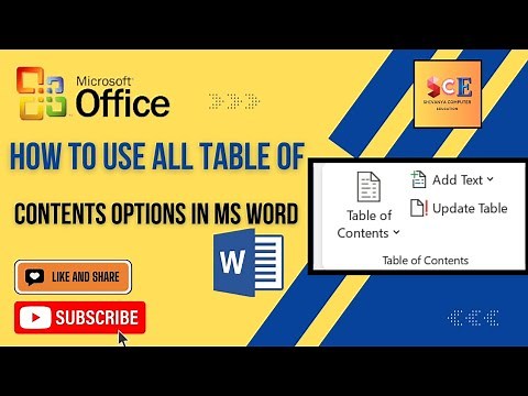 How to Use All Table of Contents Options in MS Word