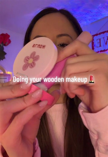 Doing your valentines wooden makeup 💕 #asmr #asmrsounds #asmrvideo #relax #fyp