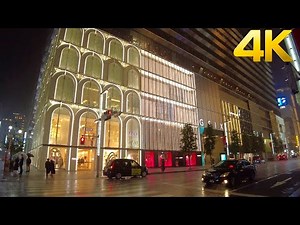 【4K】Walking in Heavy Rain in Tokyo - Ginza 雨の日の東京。銀座を散歩（東京散歩）- Japan Walking Tour