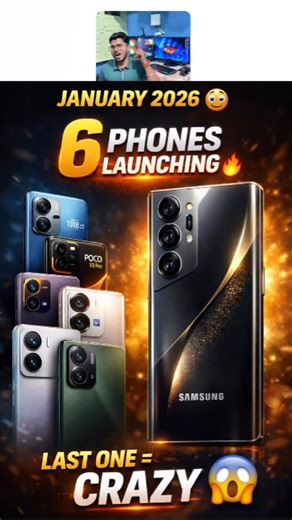 Tech Fish on Instagram: "📱 Phone lene ka plan hai? STOP! ✋😳 January 2026 me 6 dhamakedaar smartphones launch hone wale hain 🔥 From budget to flagship 👇 🔹 Redmi Note 15 (₹20–25k 👀) 🔹 POCO X8 Pro (8000mAh 🔋 beast gaming 🎮) 🔹 Realme 16 Pro (200MP camera 😱) 🔹 Vivo V70 (ZEISS camera 📸) 🔹 Oppo Reno 15 (premium vibes ✨) 🔹 Samsung Galaxy S26 = CRAZY LEVEL 👑 ⚠️ Last wala pura game change kar dega! 💬 Comment karo 👇 Which phone are you waiting for? Redmi 🔥 | POCO 🎮 | Realme 📸 | Samsung