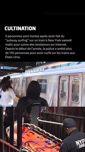 Deux adolescentes sont mortes après avoir fait du “subway surfing” sur un train à New York samedi matin. Le président de NYC Transit, Demetrius Crichlow, a qualifié l’incident de tragédie et averti que monter sur un train n’est pas un jeu, mais un acte suic—idaire. La police a intensifié la surveillance et les autorités dénoncent l’influence des vidéos sur les réseaux sociaux qui encouragent ce comportement dangereux. Suivez-nous sur @cultination.officiel pour plus d’infos chaque jour 🧠 . Sourc
