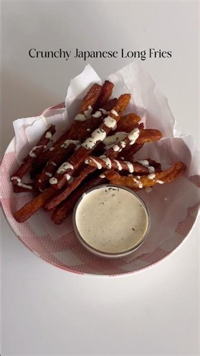 Crispy Japanese Long Fries with garlic mayo ✨