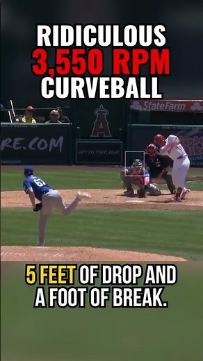 3550 RPM Curveball!! HIGHEST Spin rate in YEARS. #mlb
