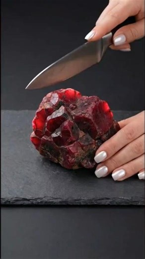 Crushing a RAW RUBY! 🔴 The sound is addictive 🎧 #shorts