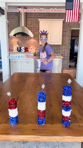 Fireworks knockdown! #family #independenceday #knockdown #familyfun #fireworks #4thofjuly | Thesmilyfam