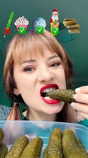 ASMR Emoji Eating Rock Candy, Pickles, Chocolate #mukbang #funny