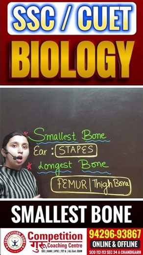 Smallest & Longest Bone in Human Body | SSC & CUET Biology Coaching in Chandigarh