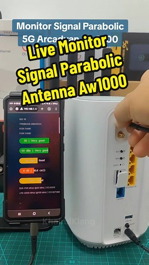 Live Monitor Signal Parabolic Antenna utk Modem 5G Arcadyan Aw1000 #modem5g #parabolicantenna #arcadyanaw1000 #aw1000modem #telstraaecadyanaw1000