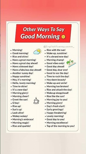 "Stop Saying 'Good Morning'! Say THIS Instead"