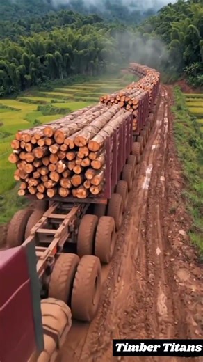 Monster Logging Truck Carrying Tons of Tree Trunks on Dangerous Road #offroad #forest #asmr #viral