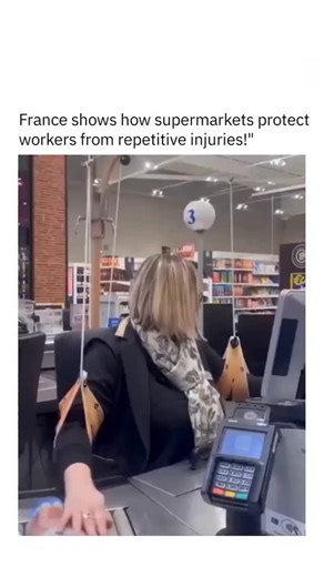 Santosh Jha on Instagram: "How One Smart Design Protects Supermarket Workers Supermarket cashiers repeat the same movements thousands of times a day. Over time, that can lead to painful injuries in the wrists, shoulders, and back — known as Repetitive Strain Injury. To fix this, a French supermarket introduced the Perdelle system — a rotating platform that moves products closer to the cashier. By reducing twisting and overreaching, it helps protect workers’ health and shows how smart ergonomics 