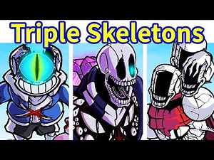 Friday Night Funkin': Triple Skeletons [Sans, Papyrus, Gaster Triple Trouble Remix] | FNF Mod