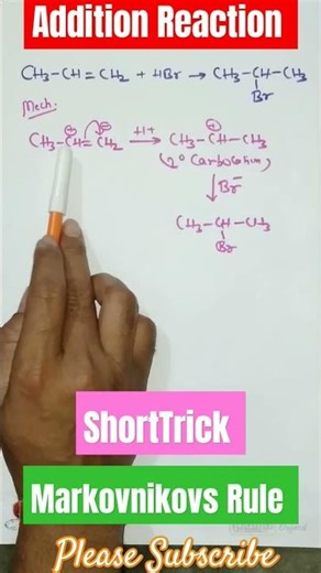 Addition reaction #organicchemistry #Markovnikovs Rule #chemistry by shakti sir