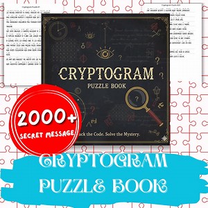 Cryptogram Puzzle Book | 2000  Secret Message Brain Teasers | Logic, Quotes & Cipher Puzzles for Adults - Etsy UK
